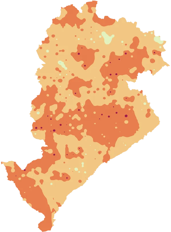 Mapa de ruído IDW - cenário dia útil diurno